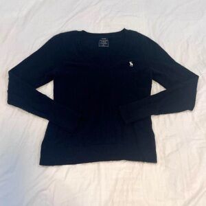 Abercrombie & Fitch Navy V-Neck Cashmere Sweater